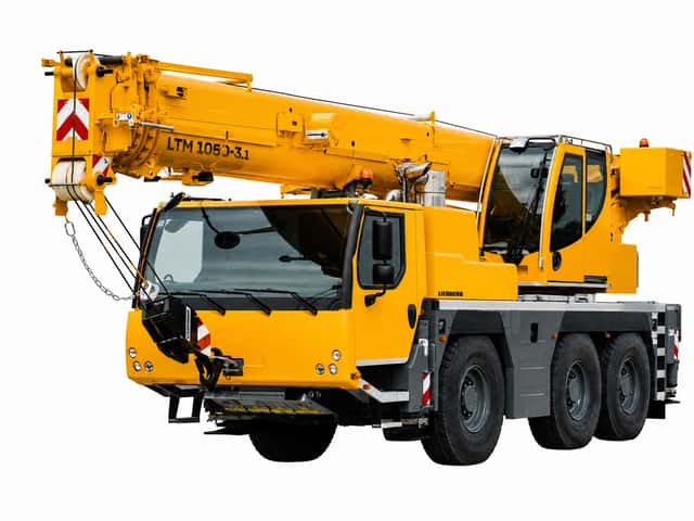Liebherr LTM 1050 mobilkran — finansiering för lyft och entreprenad